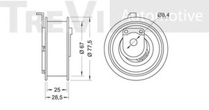 Фото Натяжний ролик, ремінь ГРМ TREVI AUTOMOTIVE TD1590