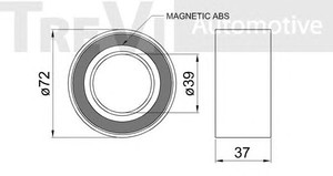 Фото Комплект подшипника ступицы колеса TREVI AUTOMOTIVE WB1626