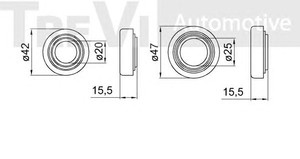 Фото Комплект подшипника ступицы колеса TREVI AUTOMOTIVE WB1875