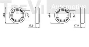 Фото Комплект подшипника ступицы колеса TREVI AUTOMOTIVE WB1948