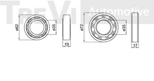 Фото Комплект подшипника ступицы колеса TREVI AUTOMOTIVE WB2107