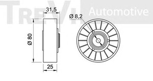 Фото Паразитний / провідний ролик, поліклиновий ремінь TREVI AUTOMOTIVE TA1257
