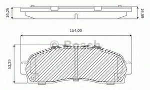 Фото Комлект гальмівних колодок, дисковий механізм Bosch F 03B 050 047