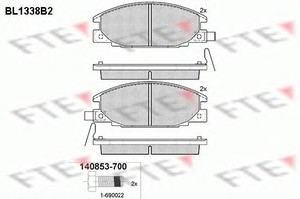 Фото Комплект гальмівних колодок, дискове гальмо FTE BL1338B2