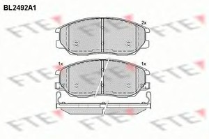 Фото Комплект гальмівних колодок, дискове гальмо FTE BL2492A1