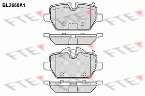 Фото Комплект гальмівних колодок, дискове гальмо FTE BL2660A1