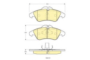 Фото Комлект гальмівних колодок, дисковий механізм GIRLING 6112202