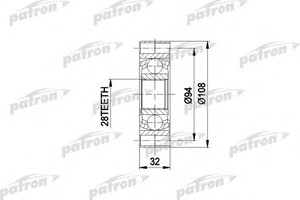 Фото Шрус внутренний комплект Patron PCV3014