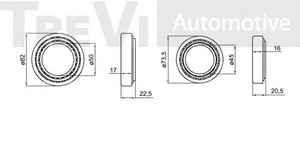 Фото Комплект подшипника ступицы колеса TREVI AUTOMOTIVE WB1382