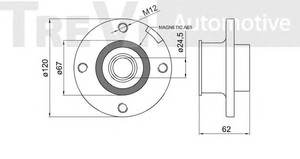 Фото Комплект подшипника ступицы колеса TREVI AUTOMOTIVE WB1642