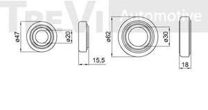 Фото Комплект подшипника ступицы колеса TREVI AUTOMOTIVE WB2034