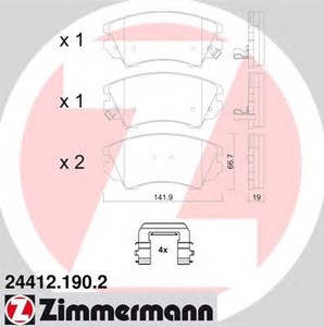 Фото Гальмівні колодки Zimmermann 24412.190.2