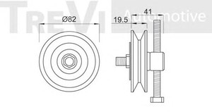 Фото Паразитний / провідний ролик, поліклиновий ремінь TREVI AUTOMOTIVE TA1292