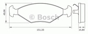 Фото Комлект гальмівних колодок, дисковий механізм Bosch 0 986 BB0 263