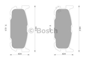 Фото Комплект гальмівних колодок, дискове гальмо Bosch 0 986 AB1 126