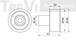 Фото Паразитный / ведущий ролик, зубчатый ремень TREVI AUTOMOTIVE TD1238