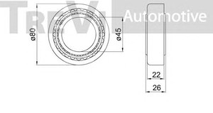 Фото Комплект подшипника ступицы колеса TREVI AUTOMOTIVE WB1337