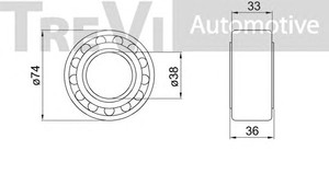 Фото Комплект подшипника ступицы колеса TREVI AUTOMOTIVE WB1483