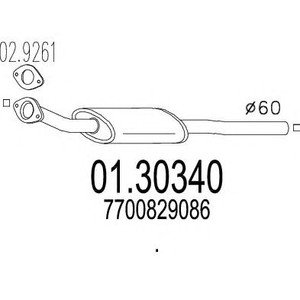 Фото Предглушитель выхлопных газов MTS 01.30340