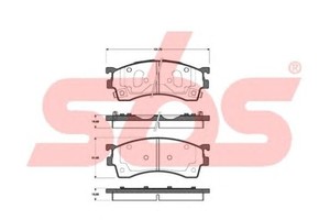 Фото Комлект гальмівних колодок, дисковий механізм SBS 1501223241