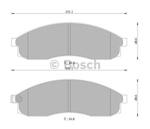 Фото Комлект гальмівних колодок, дисковий механізм Bosch 0 986 505 382