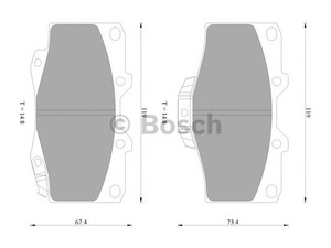 Фото Комлект гальмівних колодок, дисковий механізм Bosch 0 986 505 798