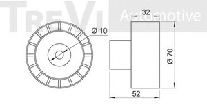 Фото Паразитный / ведущий ролик, зубчатый ремень TREVI AUTOMOTIVE TD1427