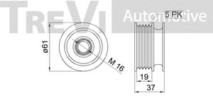 Фото Механізм вільного ходу генератора TREVI AUTOMOTIVE AP1235