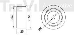 Фото Паразитный / ведущий ролик, зубчатый ремень TREVI AUTOMOTIVE TD1122