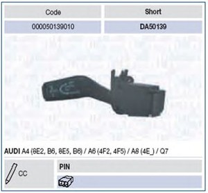 Фото Вимикач на колонці рульового управління Magneti Marelli 000050139010