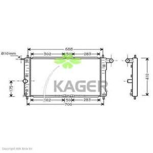 Фото Радіатор, охолодження двигуна KAGER 31-0303