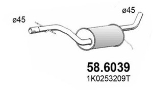 Фото Середній глушник вихлопних газів ASSO 58.6039