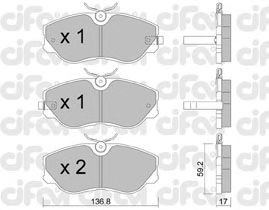 Фото Комлект гальмівних колодок, дисковий механізм CIFAM 822-491-0