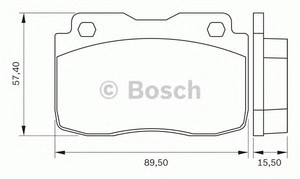 Фото Комлект гальмівних колодок, дисковий механізм Bosch 0 986 BB0 256