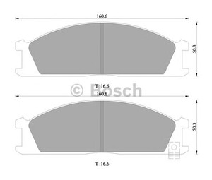 Фото Комлект гальмівних колодок, дисковий механізм Bosch 0 986 505 363