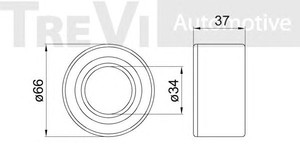 Фото Комплект подшипника ступицы колеса TREVI AUTOMOTIVE WB1514