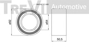 Фото Комплект подшипника ступицы колеса TREVI AUTOMOTIVE WB2359