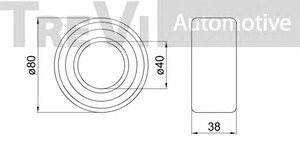 Фото Комплект подшипника ступицы колеса TREVI AUTOMOTIVE WB2366