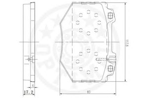 Фото Комлект гальмівних колодок, дисковий механізм OPTIMAL 12134