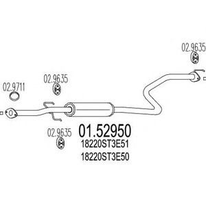 Фото Середній глушник вихлопних газів MTS 01.52950
