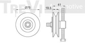 Фото Паразитний / провідний ролик, поліклиновий ремінь TREVI AUTOMOTIVE TA1212