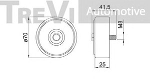 Фото Паразитний / провідний ролик, поліклиновий ремінь TREVI AUTOMOTIVE TA1164