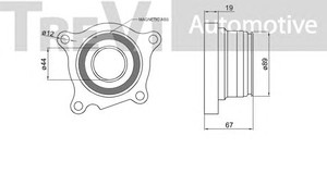 Фото Комплект подшипника ступицы колеса TREVI AUTOMOTIVE WB2297