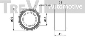 Фото Комплект подшипника ступицы колеса TREVI AUTOMOTIVE WB2345