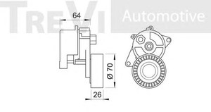 Фото Натяжная планка, поликлиновой ремень TREVI AUTOMOTIVE TA1113