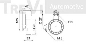 Фото Натяжний ролик, поліклиновий ремінь TREVI AUTOMOTIVE TA1046