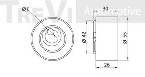 Фото Натяжний ролик, ремінь ГРМ TREVI AUTOMOTIVE TD1692