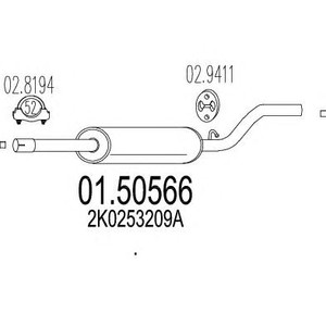Фото Середній глушник вихлопних газів MTS 01.50566