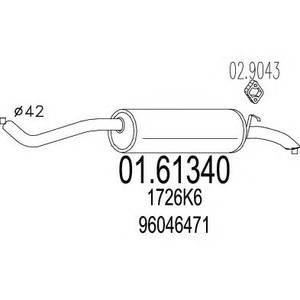 Фото Глушитель выхлопных газов конечный MTS 01.61340