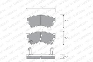 Фото Комплект гальмівних колодок, дискове гальмо WEEN 1511497